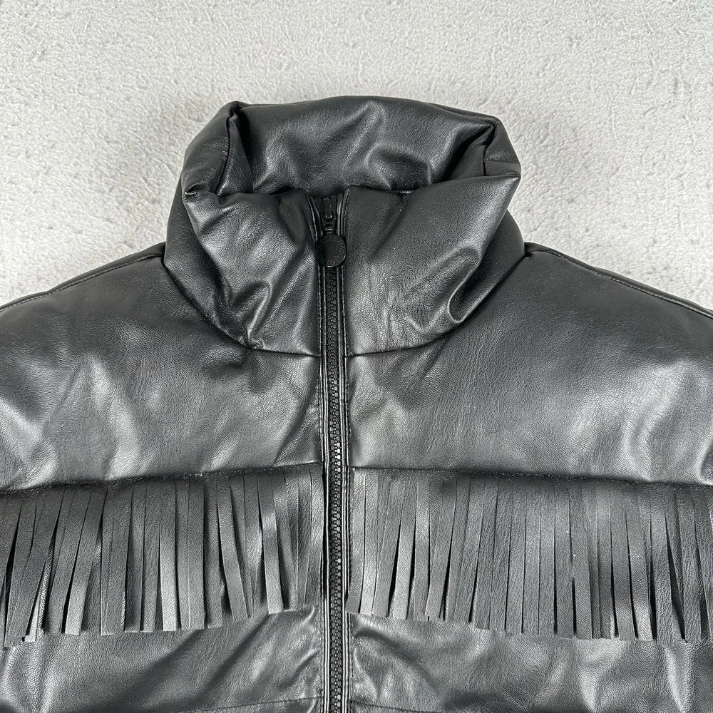 Stella McCartney Quilted Puffer Jacket Kids 12 Years Black Fringe‎ Insulated